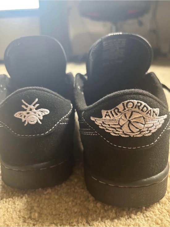 Jordan Other - Jordan Kids Black Suede Low-Top Sneakers with White Embroidered Logo